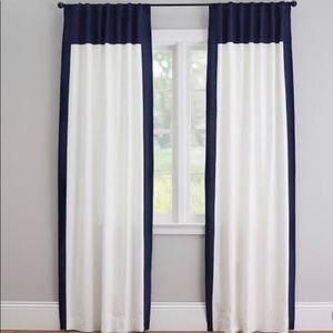 Pottery Barn Linen Border Drape- Set of Two